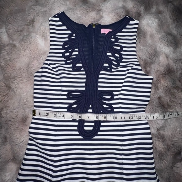 Lilly Pulitzer Dress Janice Shift True Navy Ottoman Stripe, Small - Picture 12 of 15